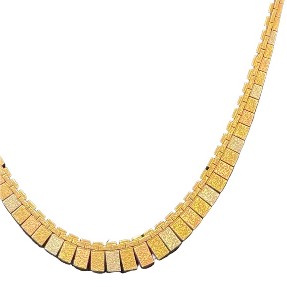 Vintage 14K Solid Gold Heavy Tricolor Cleopatra necklace Heavy’ Italy - Picture 6 of 16